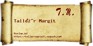 Tallér Margit névjegykártya